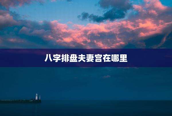 八字排盘夫妻宫在哪里