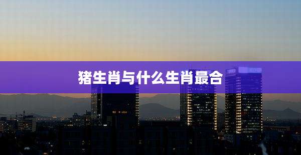 猪生肖与什么生肖最合
