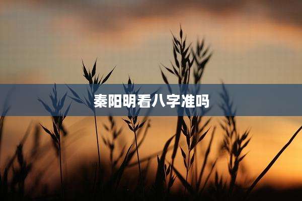 秦阳明看八字准吗