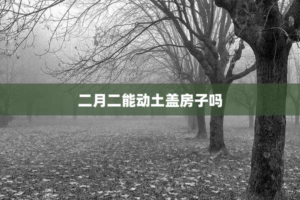 二月二能动土盖房子吗