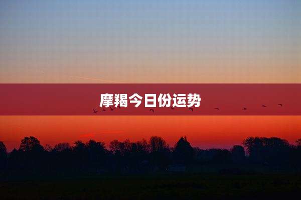 摩羯今日份运势