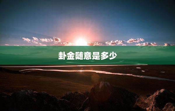 卦金随意是多少