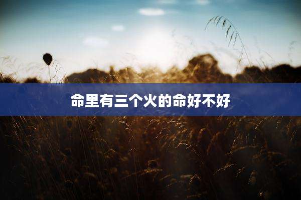 命里有三个火的命好不好