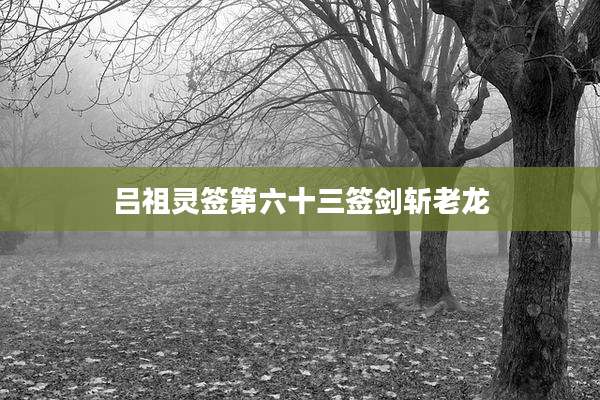 吕祖灵签第六十三签剑斩老龙