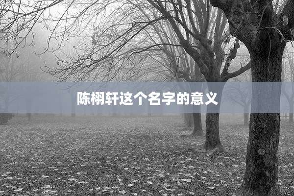 陈栩轩这个名字的意义
