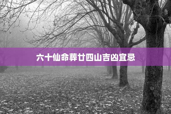 六十仙命葬廿四山吉凶宜忌