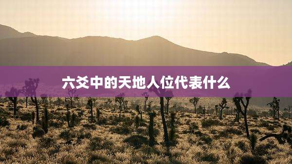 六爻中的天地人位代表什么