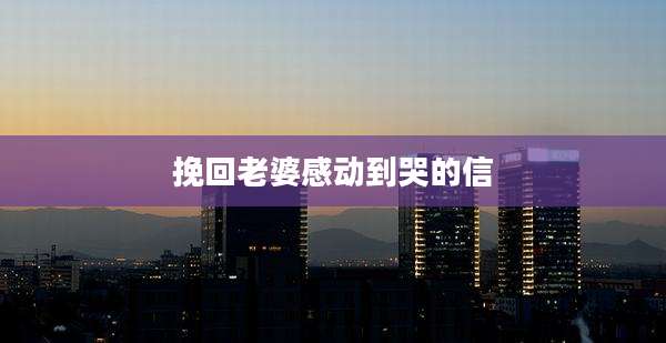 挽回老婆感动到哭的信