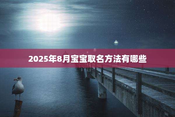 2025年8月宝宝取名方法有哪些
