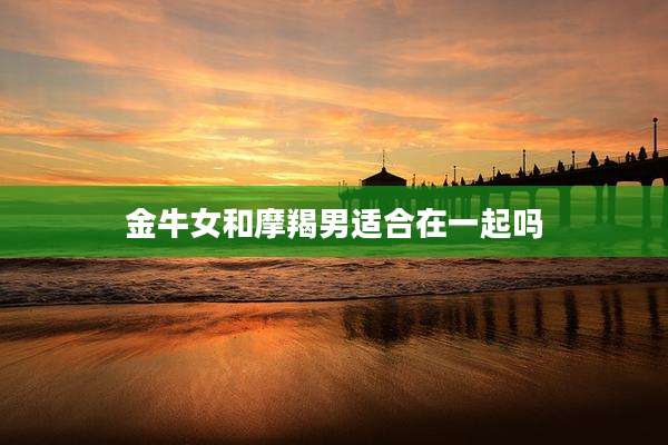 金牛女和摩羯男适合在一起吗