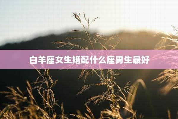 白羊座女生婚配什么座男生最好