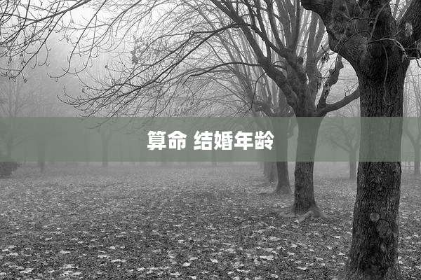 算命 结婚年龄