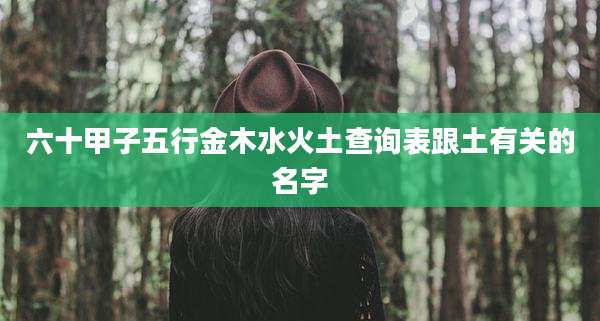六十甲子五行金木水火土查询表跟土有关的名字