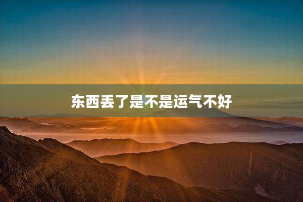 东西丢了是不是运气不好
