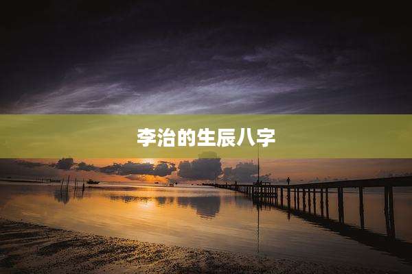 李治的生辰八字