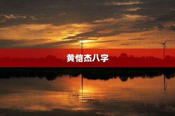 黄恺杰八字