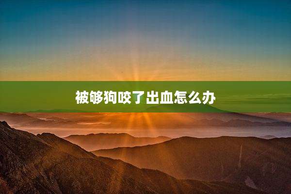 被够狗咬了出血怎么办