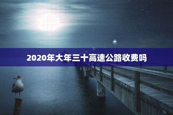 2020年大年三十高速公路收费吗