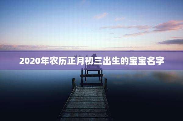 2020年农历正月初三出生的宝宝名字