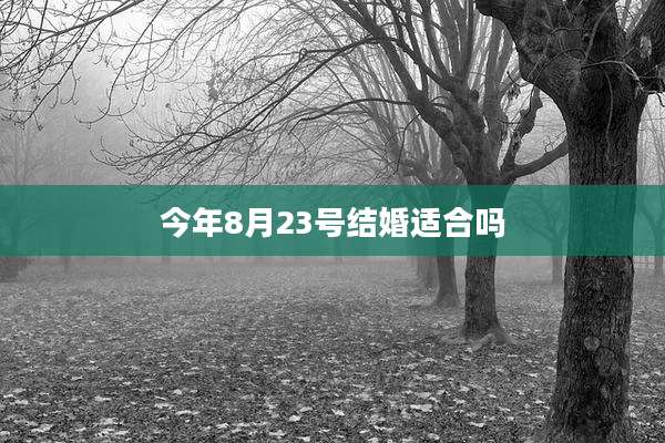 今年8月23号结婚适合吗