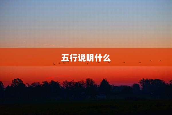 五行说明什么