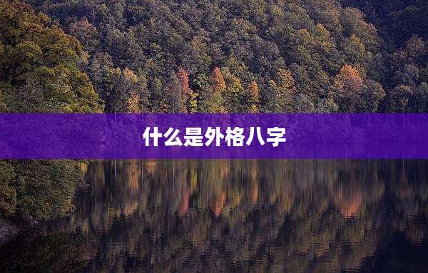什么是外格八字