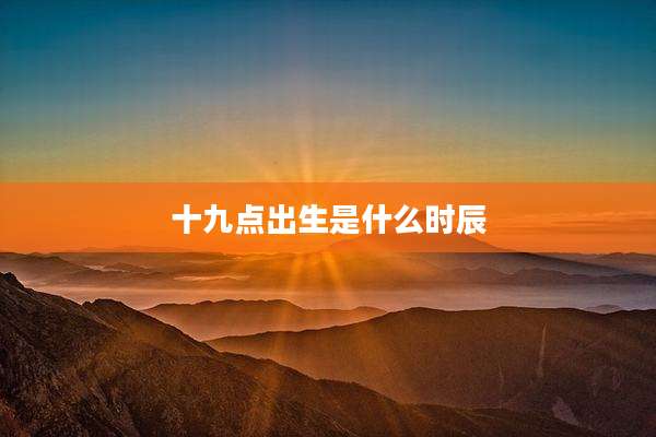 十九点出生是什么时辰