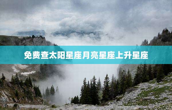 免费查太阳星座月亮星座上升星座