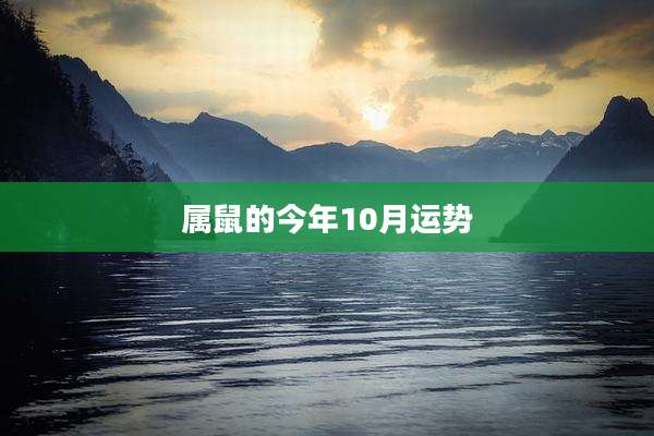 属鼠的今年10月运势