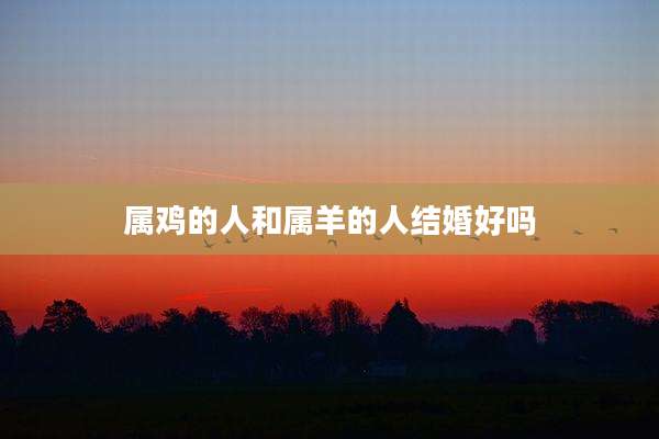 属鸡的人和属羊的人结婚好吗
