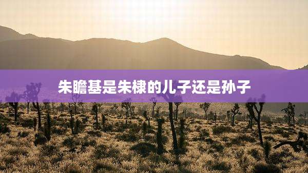朱瞻基是朱棣的儿子还是孙子