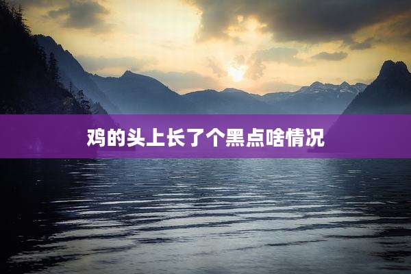 鸡的头上长了个黑点啥情况