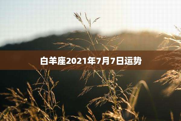白羊座2021年7月7日运势