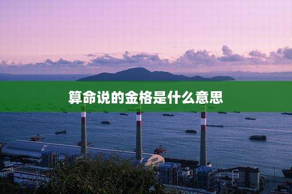 算命说的金格是什么意思