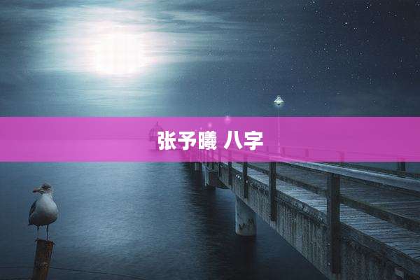 张予曦 八字