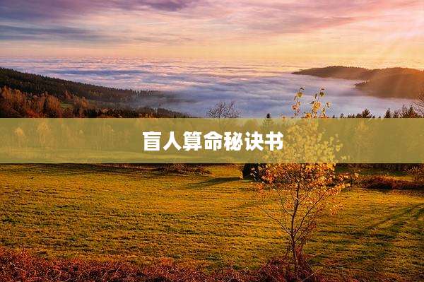 盲人算命秘诀书