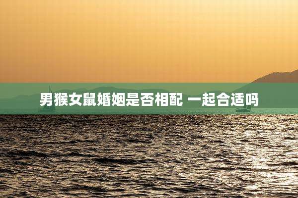 男猴女鼠婚姻是否相配 一起合适吗