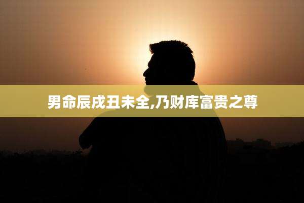 男命辰戌丑未全,乃财库富贵之尊