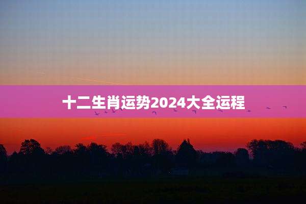 十二生肖运势2024大全运程