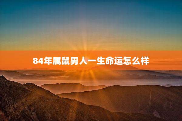 84年属鼠男人一生命运怎么样