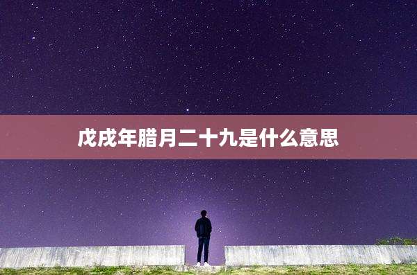 戊戌年腊月二十九是什么意思