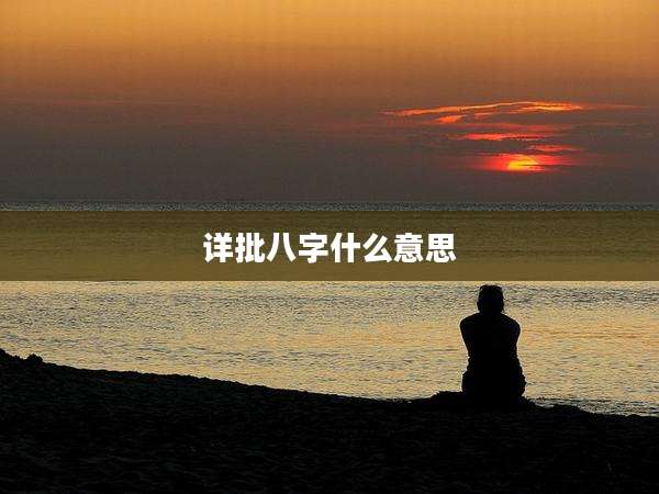 详批八字什么意思