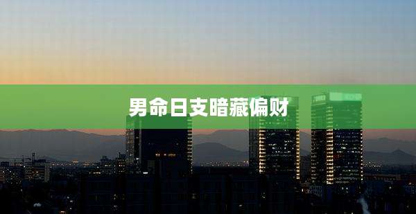 男命日支暗藏偏财