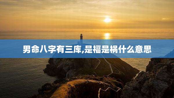 男命八字有三库,是福是祸什么意思