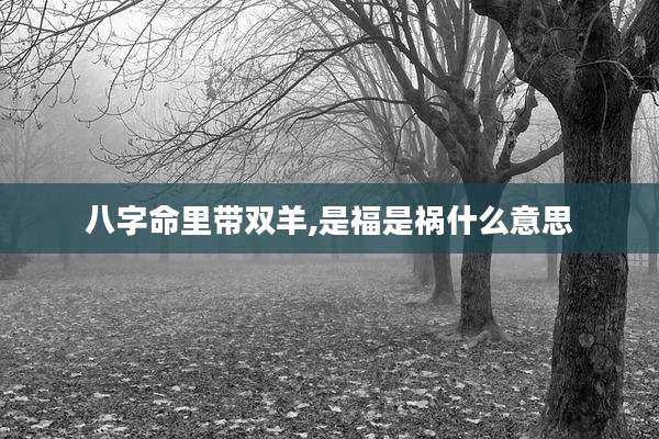 八字命里带双羊,是福是祸什么意思