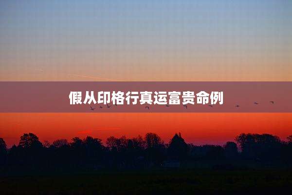 假从印格行真运富贵命例