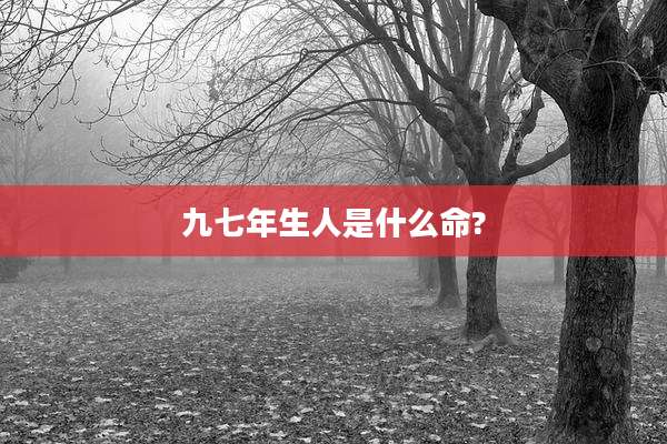 九七年生人是什么命?