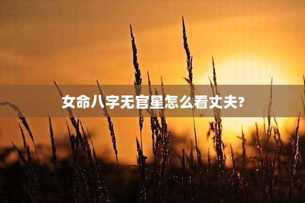 女命八字无官星怎么看丈夫?