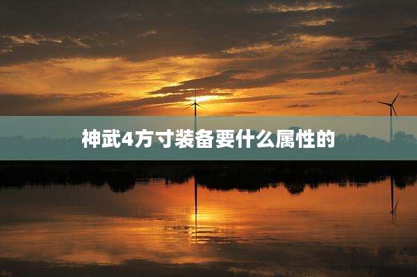 神武4方寸装备要什么属性的