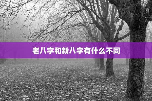 老八字和新八字有什么不同